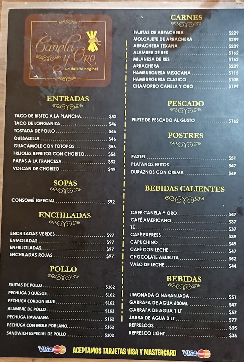 Canela y oro Menu - Image 1